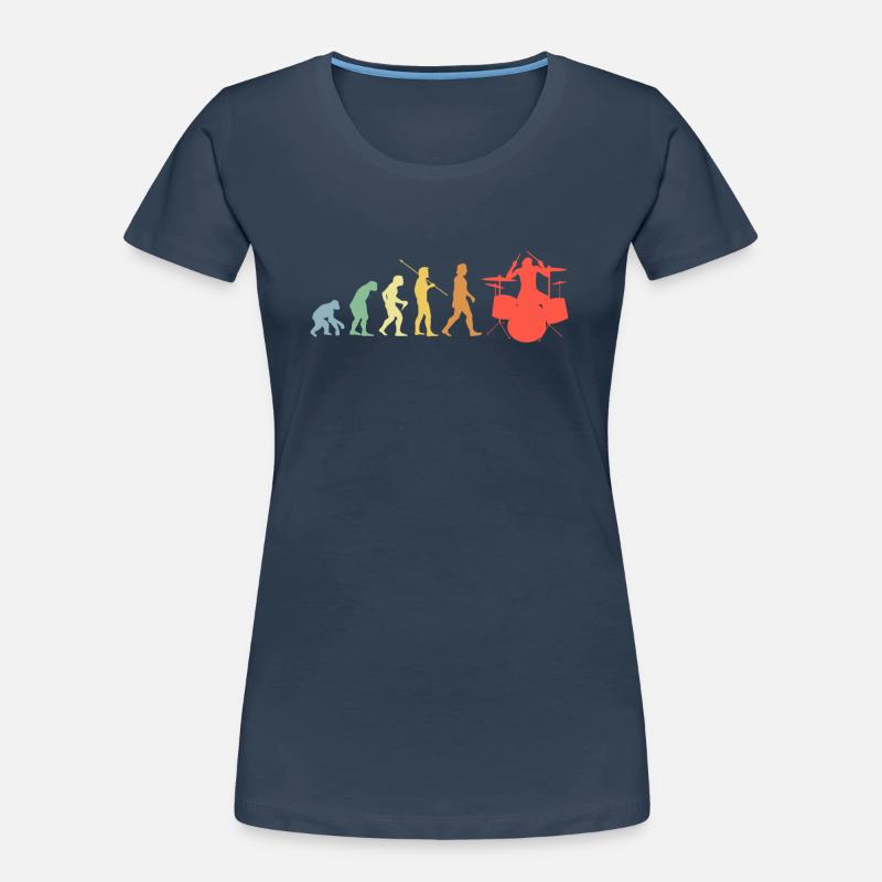 Drums Evolution Retro Music Drummer Women's Premium Organic T-Shirt
