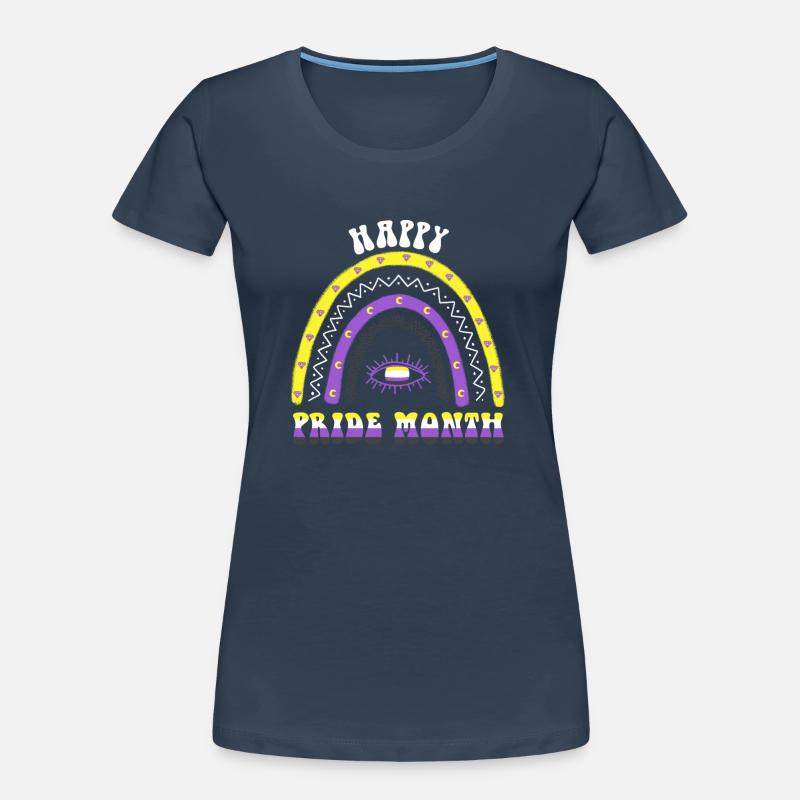 Boho Rainbow Happy Pride Month Nonbinary Women's Premium Organic T-Shirt