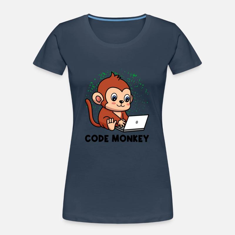 Code Monkey Programming Coder Computer Geek Develo Frauen Premium Bio T-Shirt