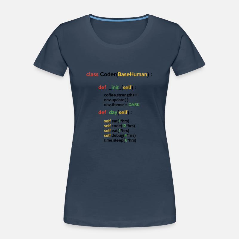 Class Coder Base Human Programming Coder Computer Frauen Premium Bio T-Shirt