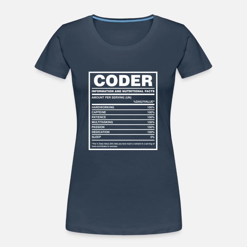 Coder Nutritional Facts Coder Programmer Computer Frauen Premium Bio T-Shirt