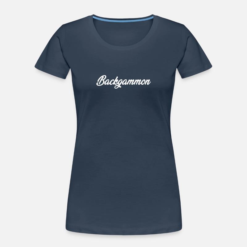 BACKGAMMON CURSIVE TEXT NOVELTY HOBBY Women's Premium Organic T-Shirt