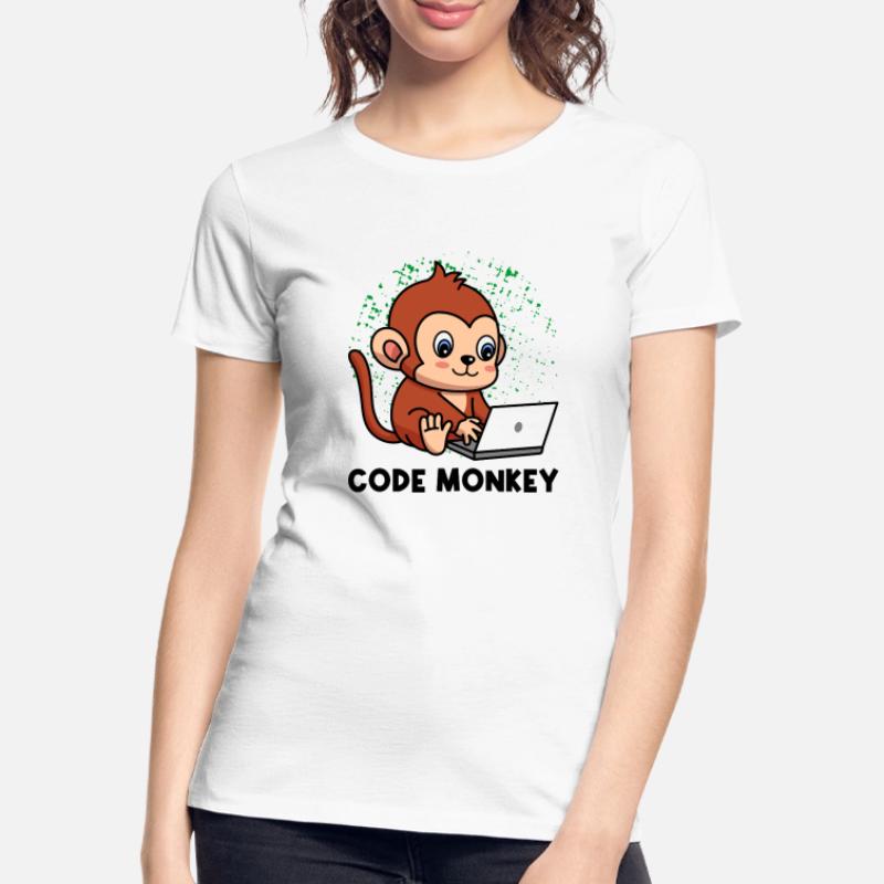 Code Monkey Programming Coder Computer Geek Develo Frauen Premium Bio T-Shirt