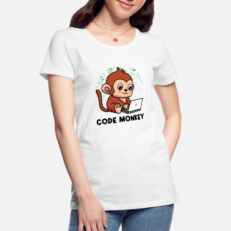 Code Monkey Programming Coder Computer Geek Develo Frauen Premium Bio T-Shirt