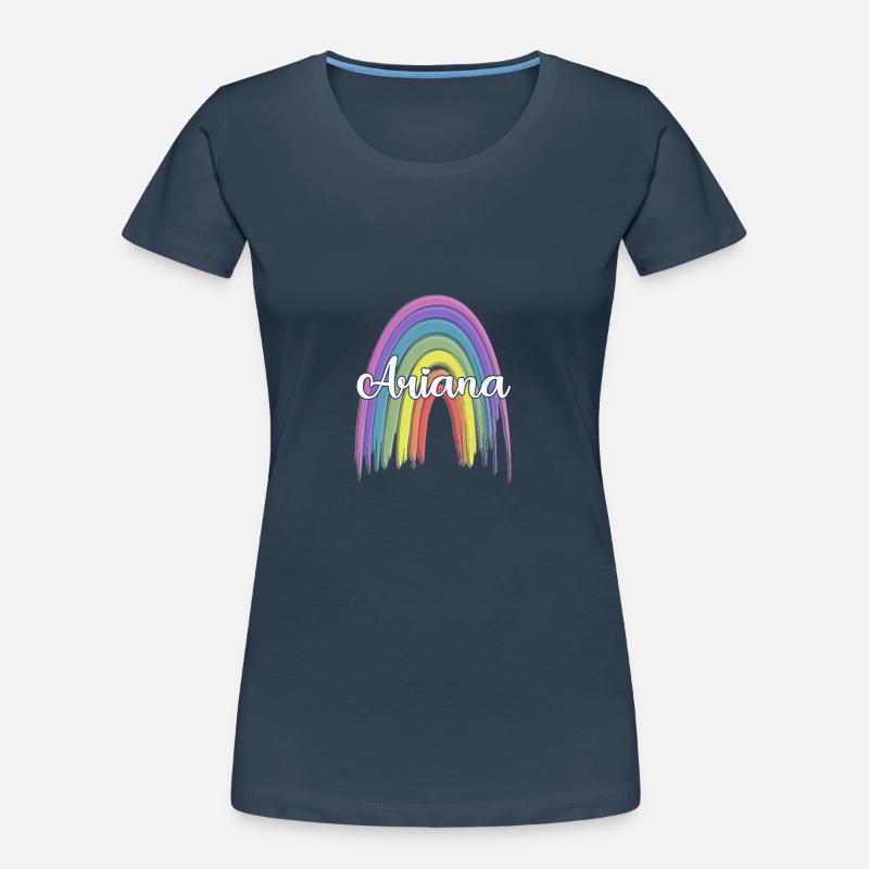 ARIANA Rainbow Cursive T-shirt bio Premium Femme