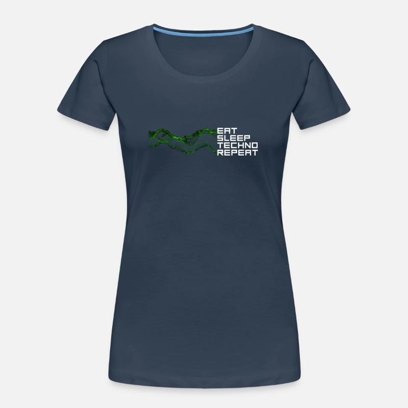 eat sleep techno repeat Frauen Premium Bio T-Shirt