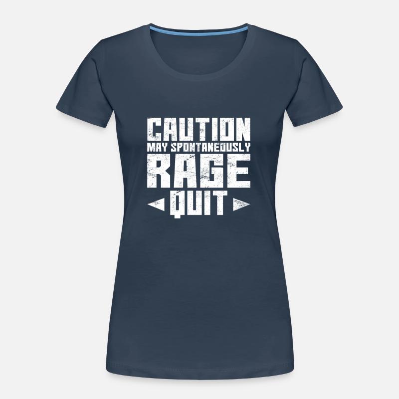 Caution May Spontaneously Range Quit Funny Gamer V Women's Premium Organic T-Shirt