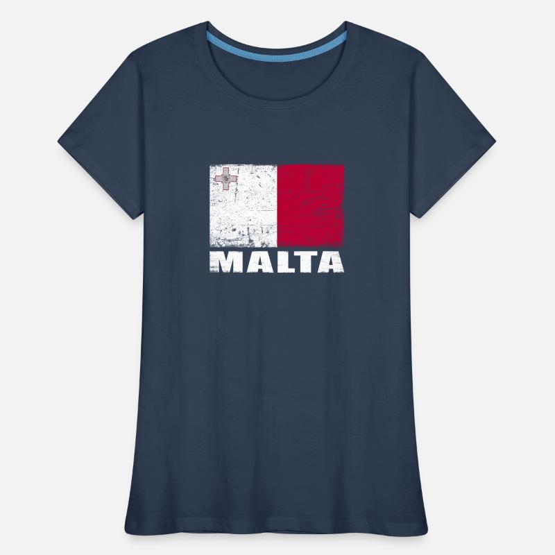 Drapeau de Malte Grunge Drapeau de Malte T-shirt bio Premium Femme