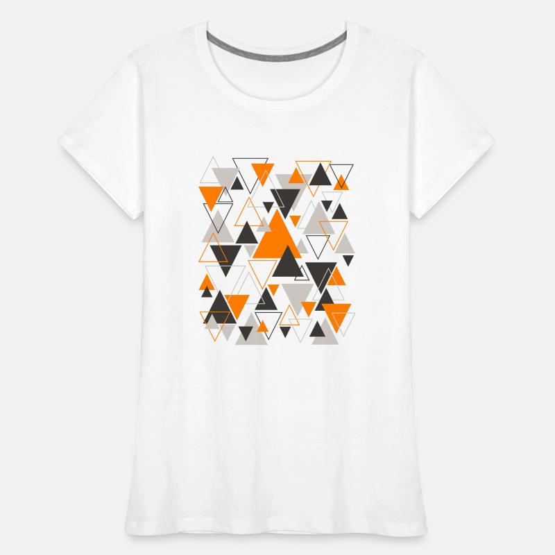 Triangle Pattern Design Orange T-shirt bio Premium Femme
