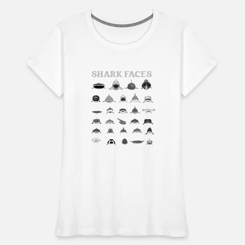 Types de visages de requin. Identification du visage du requin T-shirt bio Premium Femme