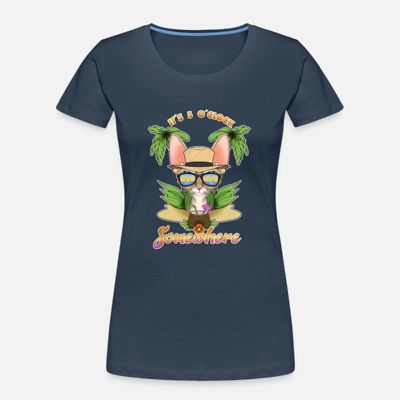 It Is 5 OClock Somewhere Drinking Devon Rex Cat Women's Premium Organic T-Shirt