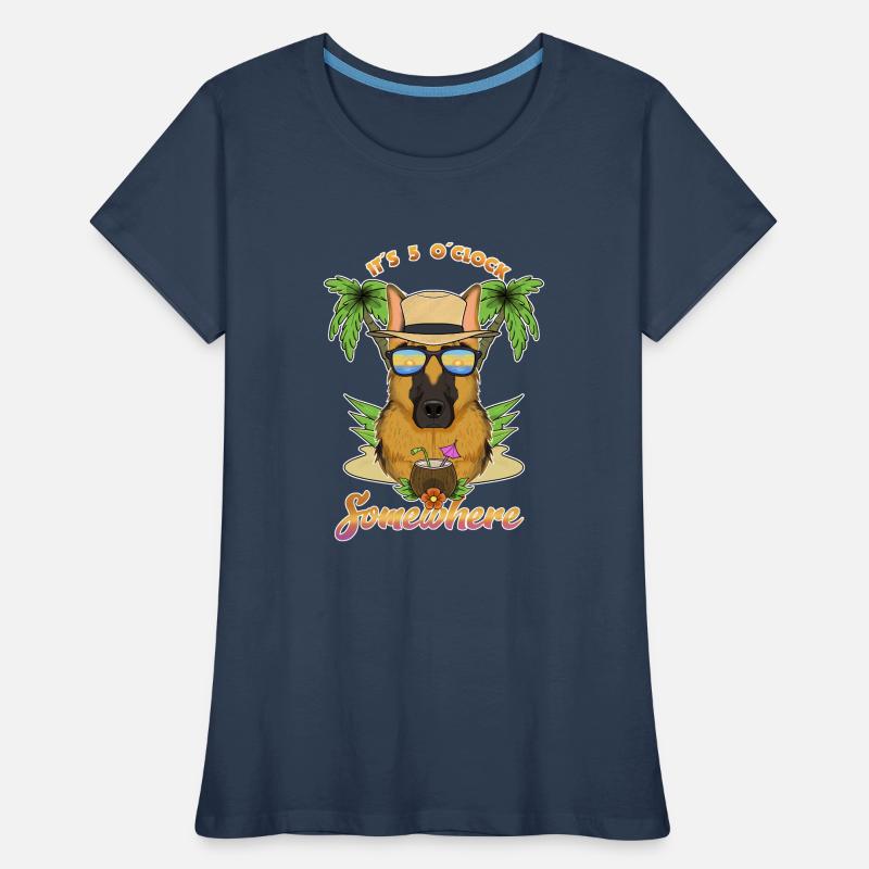 It Is 5 OClock Somewhere Drinking German Shepherd Frauen Premium Bio T-Shirt