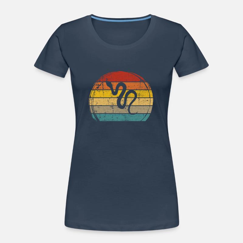Snake Retro Reptile Python Idée cadeau T-shirt bio Premium Femme