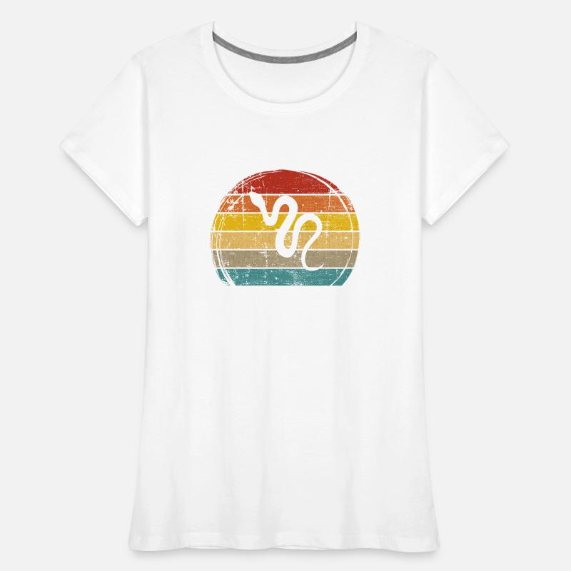 Snake Retro Reptile Python Gift idea Frauen Premium Bio T-Shirt