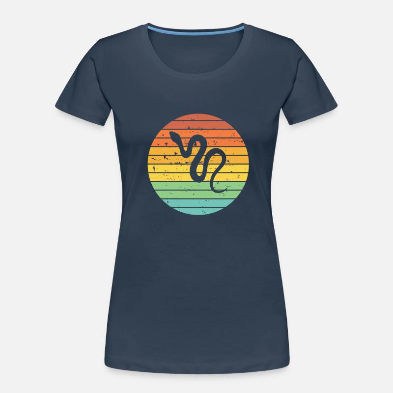 Snake Retro Reptile Python Idée cadeau T-shirt bio Premium Femme