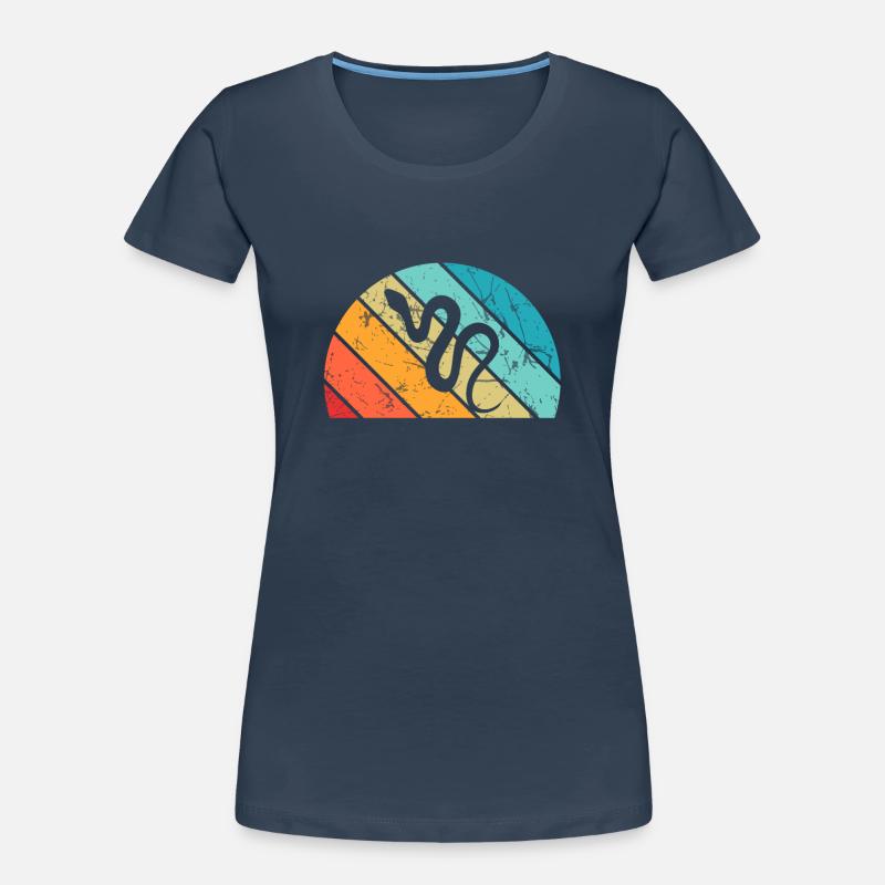 Snake Retro Reptile Python Idée cadeau T-shirt bio Premium Femme