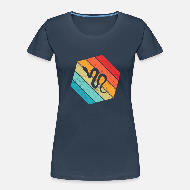 Snake Retro Reptile Python Idée cadeau T-shirt bio Premium Femme