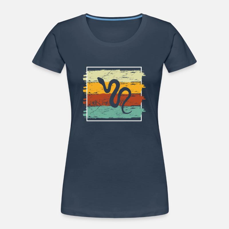 Snake Retro Reptile Python Idée cadeau T-shirt bio Premium Femme