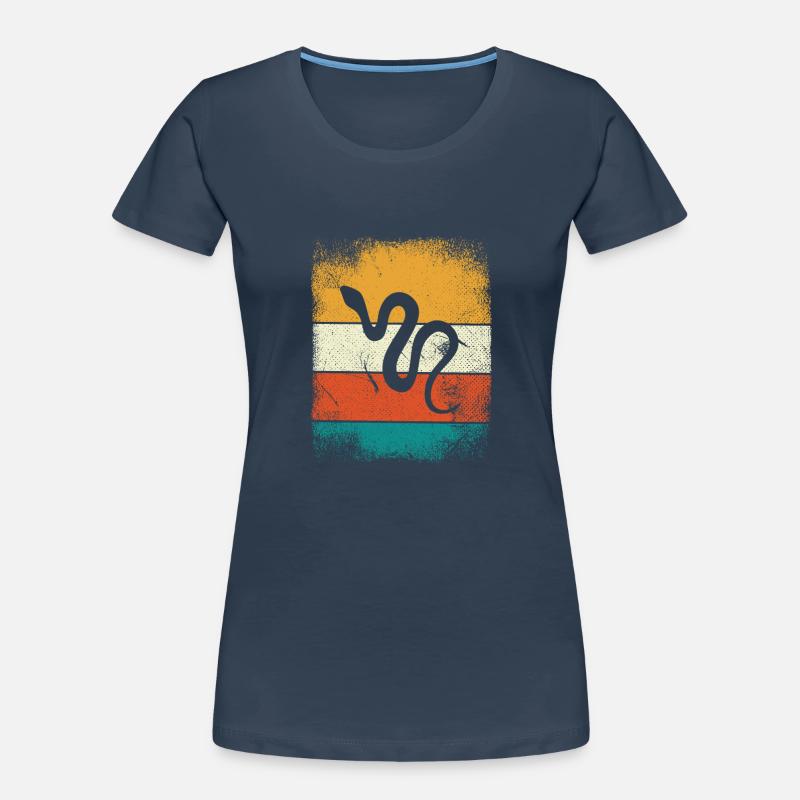 Snake Retro Reptile Python Gift idea Frauen Premium Bio T-Shirt