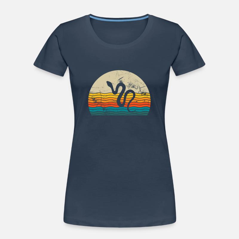 Snake Retro Reptile Python Idée cadeau T-shirt bio Premium Femme