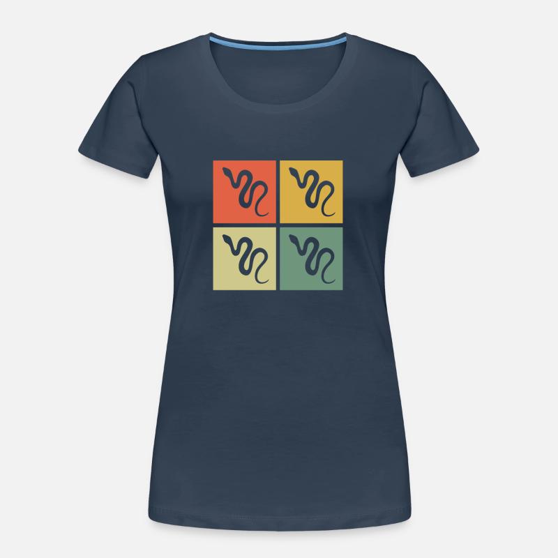 Snake Retro Reptile Python Idée cadeau T-shirt bio Premium Femme