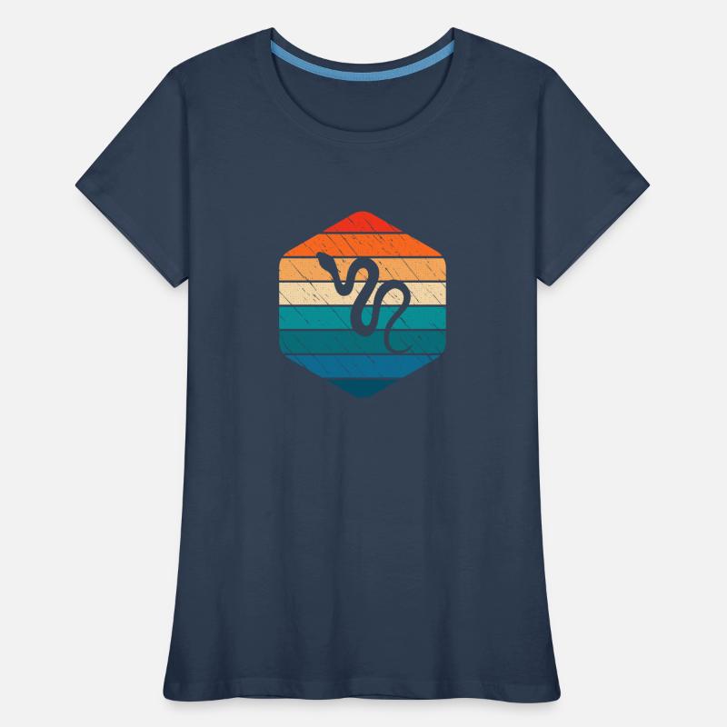 Snake Retro Reptile Python Idée cadeau T-shirt bio Premium Femme