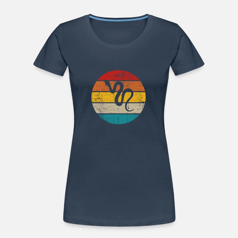 Snake Retro Reptile Python Idée cadeau T-shirt bio Premium Femme