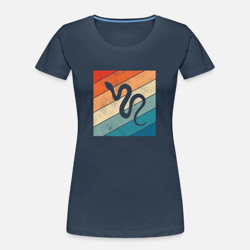 Snake Retro Reptile Python Idée cadeau T-shirt bio Premium Femme