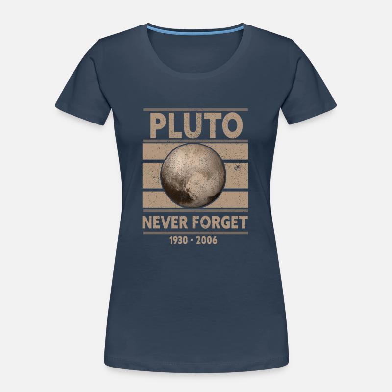 Never Forget Pluto Design Retro Style Funny Space Women's Premium Organic T-Shirt