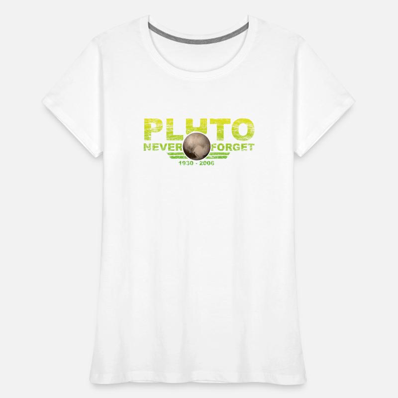 Never Forget Pluto Design Retro Style Funny Space Women's Premium Organic T-Shirt