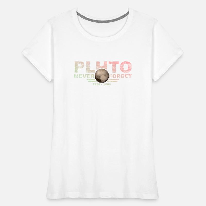 Never Forget Pluto Design Retro Style Funny Space Women's Premium Organic T-Shirt
