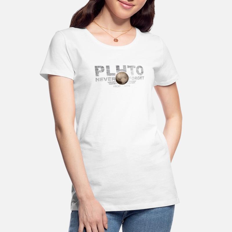 Never Forget Pluto Design Retro Style Funny Space Women's Premium Organic T-Shirt
