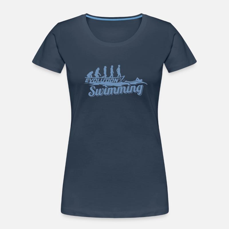 Evolution des Schwimmers der Schwimmerin Frauen Premium Bio T-Shirt