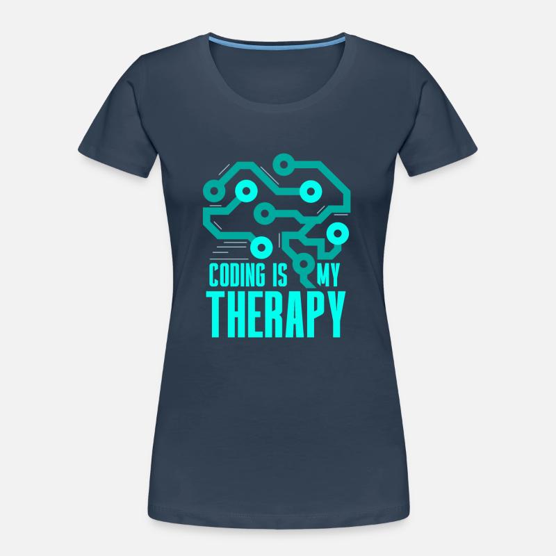 Programmieren Ist Meine Therapie Coding Code Coder Frauen Premium Bio T-Shirt