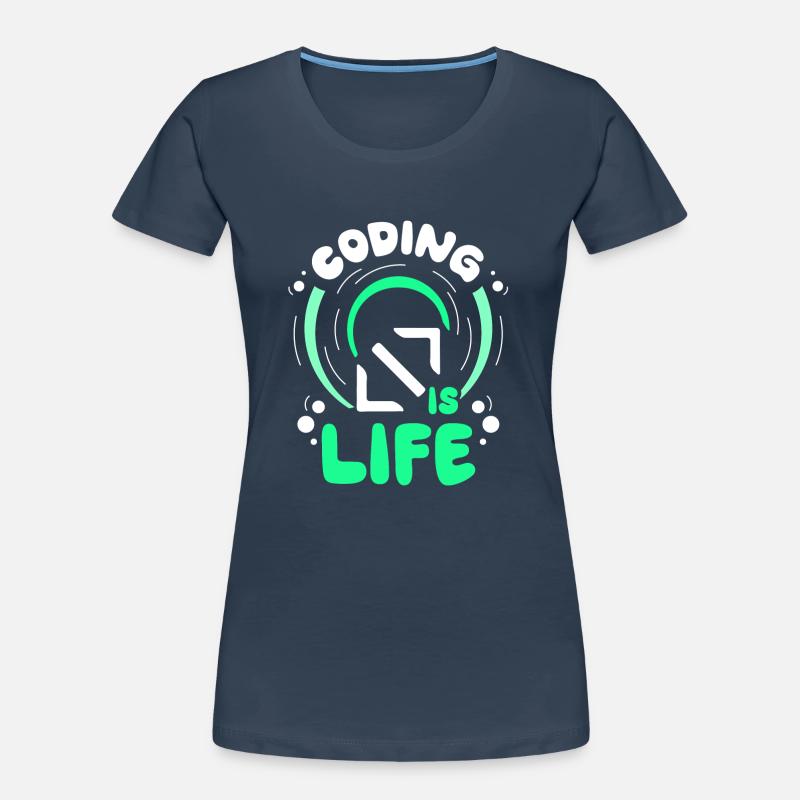 Coding Ist Leben Code Coder Programmierer Frauen Premium Bio T-Shirt