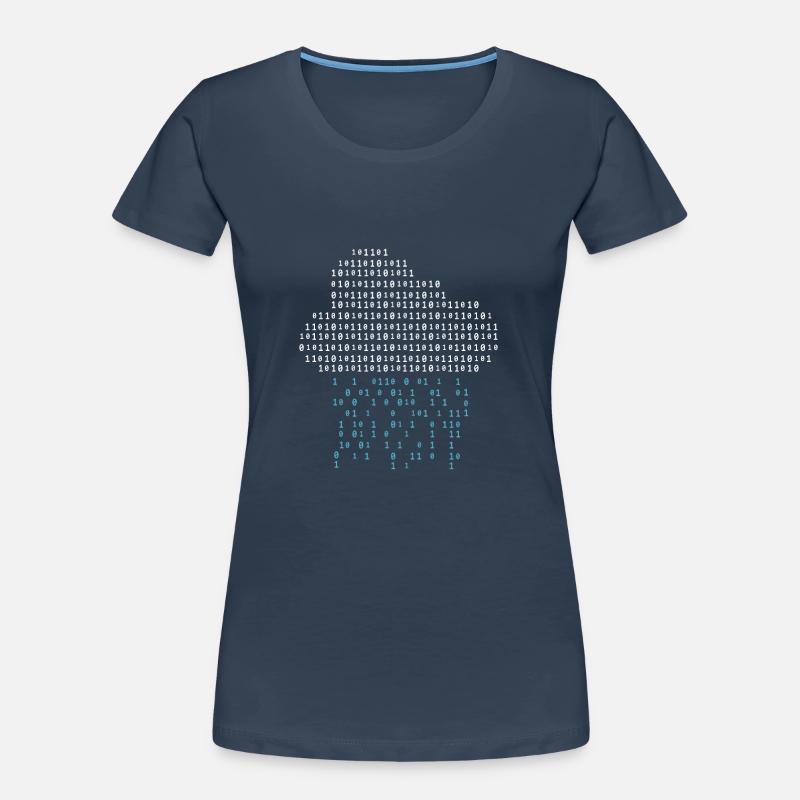 Programmierer - binary code cloud rain Frauen Premium Bio T-Shirt