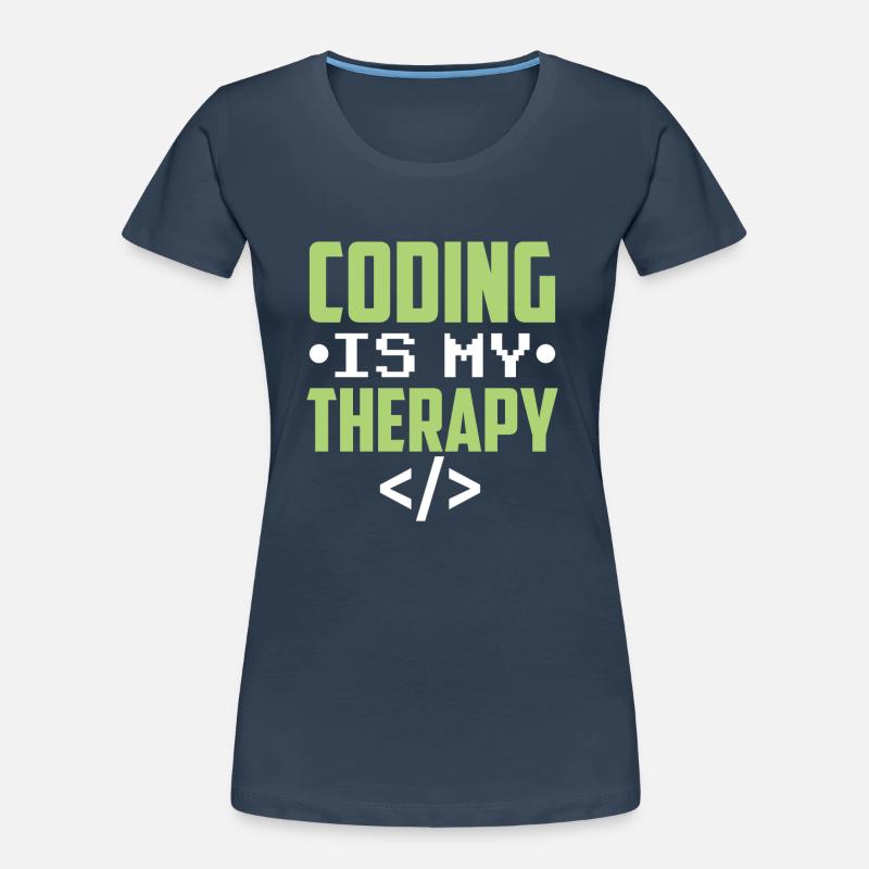 Programmieren Ist Meine Therapie Coder Code Coding Frauen Premium Bio T-Shirt