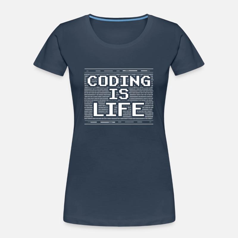 Coding Ist Leben Coder Code Programmierer Frauen Premium Bio T-Shirt