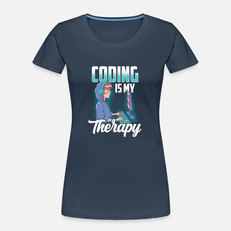 Programmieren Ist Meine Therapie Coder Coding Code Frauen Premium Bio T-Shirt