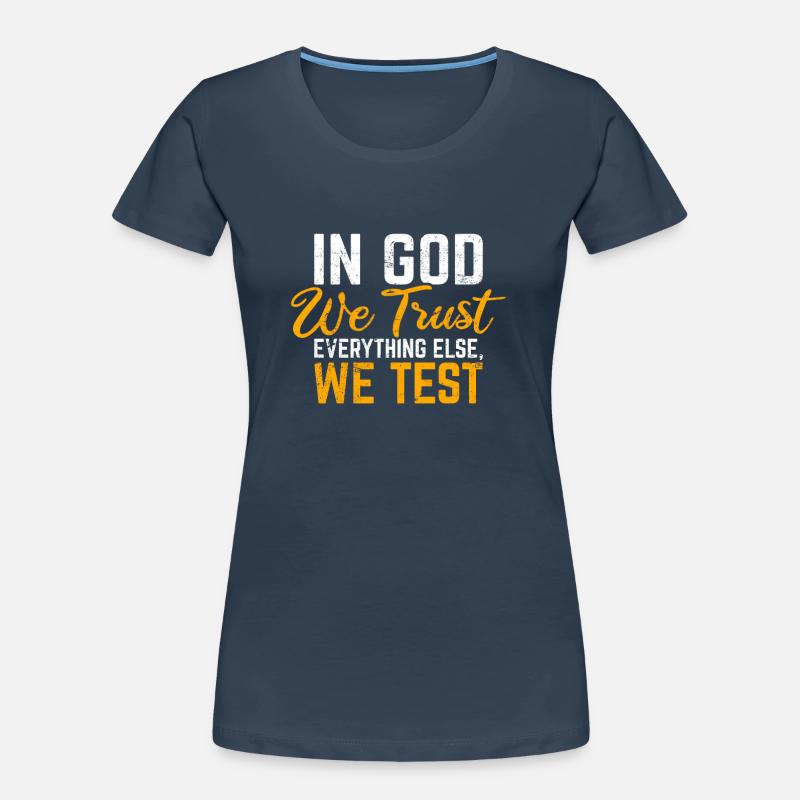 Christian Tester QA Engineer Developer Testing Spe Frauen Premium Bio T-Shirt