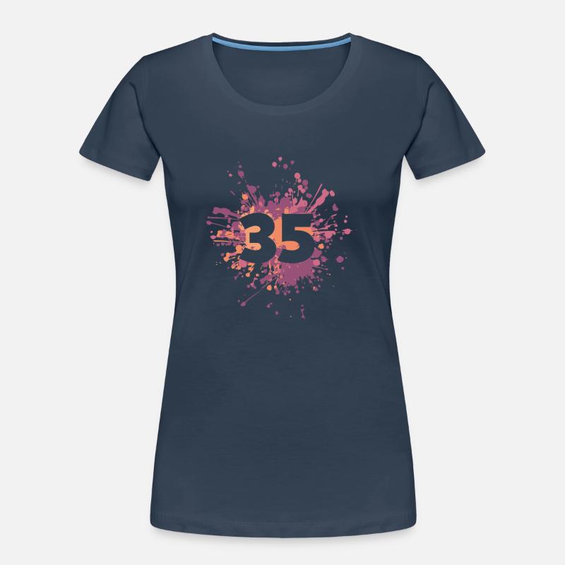 Numéro 35e éclaboussure de couleur T-shirt bio Premium Femme