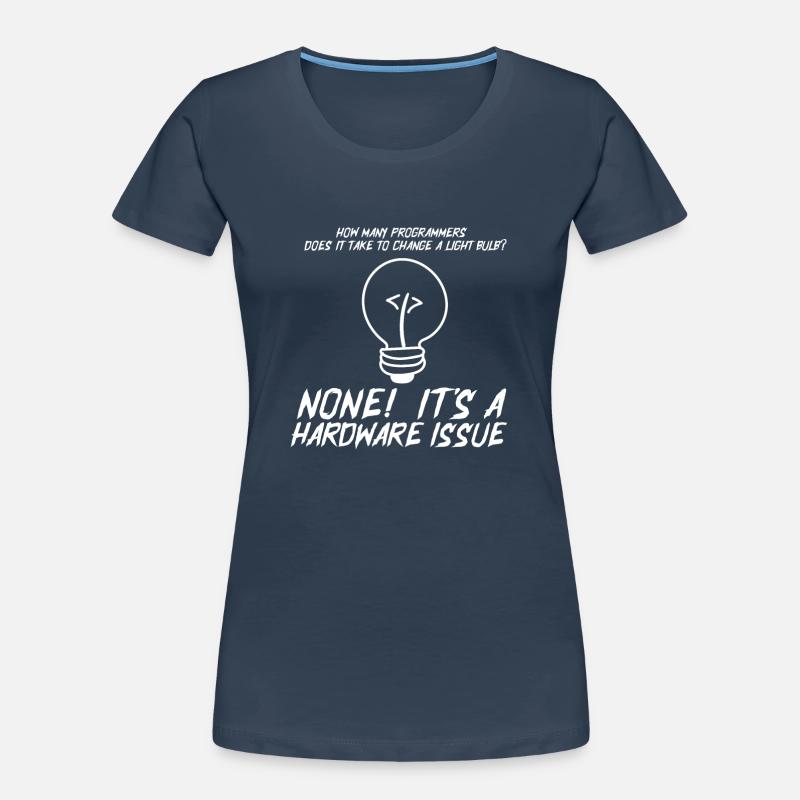 Funny Programmers Light Bulb Hardware Statement Women's Premium Organic T-Shirt