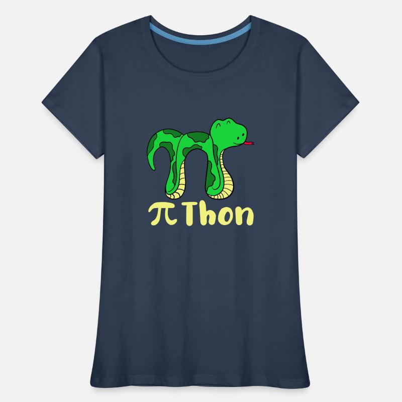 Drôle serpent pi jour math python science blague T-shirt bio Premium Femme