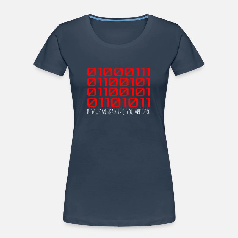 Funny Developer Binary Code Programmer Developer Women's Premium Organic T-Shirt