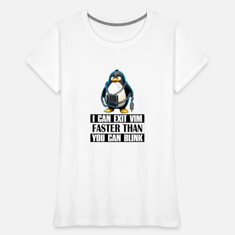I Can Exit VIM Faster Than You Can Blink Linux Fun Frauen Premium Bio T-Shirt