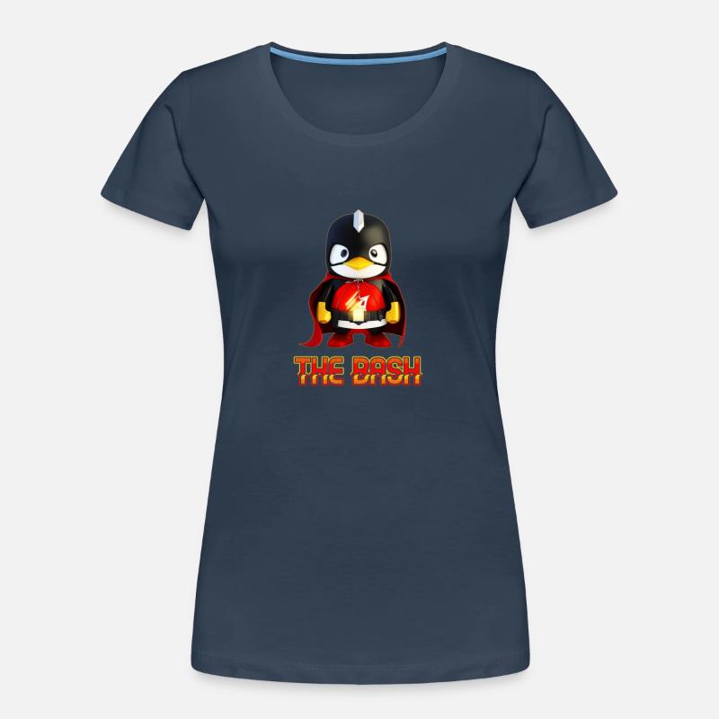 The Bash Penguin Superhero for Linux Coder and Frauen Premium Bio T-Shirt
