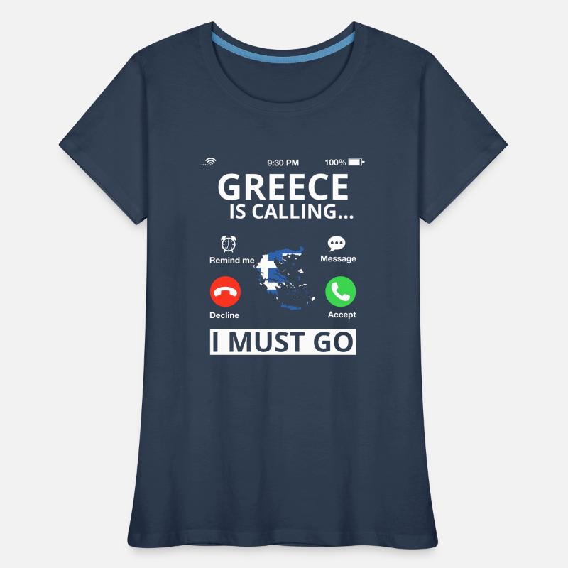 Grèce Drapeau Hellas Athènes Drapeau grec T-shirt bio Premium Femme