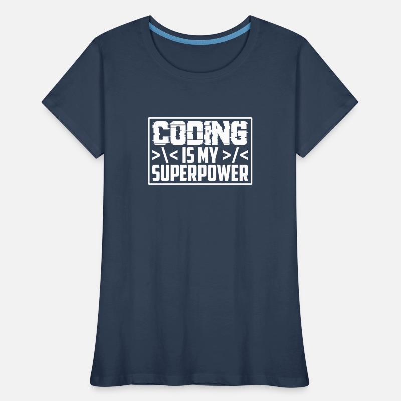 Coding Ist Meine Superkraft Programmierer Coder Frauen Premium Bio T-Shirt