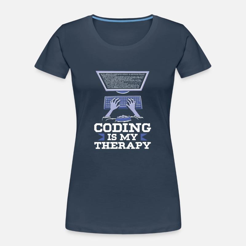 Programming is my therapy Code Coder Coding Women's Premium Organic T-Shirt