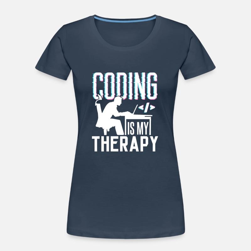 Programmieren Ist Meine Therapie Code Coder Coding Frauen Premium Bio T-Shirt